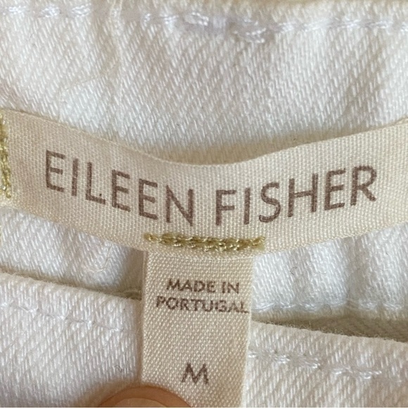 Eileen Fisher Organic Cotton Stretch Straight Leg Jeans in White Medium 34x30 - Picture 3 of 8